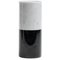 Cylindrical White Carrara Marble Vase with Black Band, Italy, Image 1