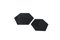 Große Sechseckige Teller oder Servierplatten aus schwarzem Marmor, 2er Set 10
