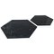 Grandes Assiettes ou Plats de Service Hexagonaux en Marbre Noir, Set de 2 1