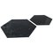 Large Hexagonal Black Marble Plates or Serving Dishes, Set of 2 1