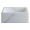 Quadratisches weißes Handtuch Tablett aus Carrara Marmor 1