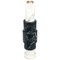 High Straight Two-Tone Candleholder in White Carrara and Black Marble 1