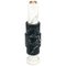 High Straight Two-Tone Candleholder in White Carrara and Black Marble, Image 1