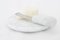 Butter Knife and Plate in White Carrara Marble, Set of 2 2
