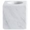 Square Single Candleholder in White Carrara Marble 1