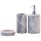 Set de Salle de Bain Arrondi en Marbre Bardiglio Gris, Set de 3 1