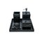 Complete Square Set for Bathroom in Black Marquina Marble, Set of 5 2