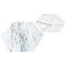 Large Hexagonal White Carrara Marble Plates or Serving Dishes, Set of 2, Image 1
