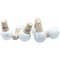 White Carrara Marble & Cork Wine & Olive Oil Bottle Stoppers, Set of 6, Image 1