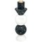 Hoher Runder Zweifarbiger Kerzenhalter aus Weißem Carrara und Schwarzem Marmor 1