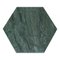 Plato hexagonal de mármol verde con corcho, Imagen 1