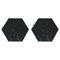 Hexagonal Black Marble Coasters, Set of 2 1