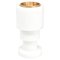 Short Straight Unicolor Candleholder in White Carrara Marble 1