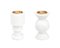 Short Straight Unicolor Candleholder in White Carrara Marble, Image 3