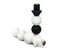 High Round Unicolor Candleholder in White Carrara Marble 4
