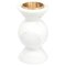 Short Round Unicolor Candleholder in White Carrara Marble 1