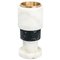 Short Straight Two-Tone Candleholder in White Carrara and Black Marble, Image 1