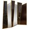 Paravent aus schwarzem Port Laurent Marmor, Kirschholz, Bronze & Spiegelglas 1