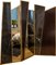 Biombo de mármol Port Laurent negro, madera de cerezo, bronce y espejo, Imagen 3