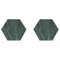Posavasos hexagonales de mármol verde. Juego de 2, Imagen 1