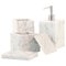 Squared Set for Bathroom in White Carrara Marble, Set of 4 1