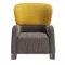Bucket Yellow & Gray Armchair with Tall Headrest by E. Giovannoni 1
