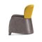 Bucket Sessel in Gelb & Grau mit Hoher Kopfstütze von E. Giovannoni 4