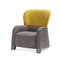 Bucket Yellow & Gray Armchair with Tall Headrest by E. Giovannoni 2