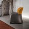 Bucket Yellow & Gray Armchair with Tall Headrest by E. Giovannoni 6