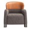 Bucket Brown & Gray Armchair with Low Headrest, Image 1