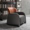 Bucket Brown & Gray Armchair with Low Headrest, Image 6
