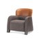 Bucket Brown & Gray Armchair with Low Headrest, Image 2