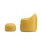 Poltrona e pouf senape di Elisa Giovannoni, set di 2, Immagine 3