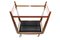 Wooden Trolley with Black Marble Glass Insert, 1960s 7