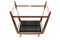 Wooden Trolley with Black Marble Glass Insert, 1960s, Image 7