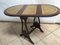 Oval Folding Coffee Table in Leather, 1950s 4