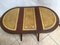 Oval Folding Coffee Table in Leather, 1950s 5