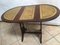 Oval Folding Coffee Table in Leather, 1950s 6