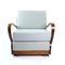 Art Deco Extendable Armchair in Oak and Textile, Czechoslovakia, 1950s 1