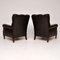 Antique Swedish Leather Armchairs, 1890s, Set of 2 9