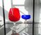 Empoli Glasschalen in Rot und Blau, 2er Set 2