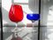 Empoli Glass Bowls in Red and Blue, Set of 2 3