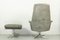 Sedia girevole in pelle grigia con poggiapiedi coordinato di Horst Brüning per Cor, anni '60, Immagine 6