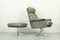 Sedia girevole in pelle grigia con poggiapiedi coordinato di Horst Brüning per Cor, anni '60, Immagine 3