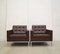 Brown Club Lounge Chair by Florence Knoll for Knoll, 1990s, Set of 2 1