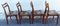 Chaises de Salle à Manger Vintage avec Cadre en Teck Massif et Housse en Velours à Motifs Marron, 1970s, Set de 4 4