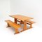 Picnic Set in Solid Pine, 1970s, Set of 3 1
