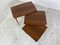 Tavolini ad incastro Mid-Century in teak, Scandinavia, set di 3, Immagine 2