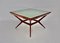 Mid-Century Modern Austrian Teal Formica Cherrywood Dining Table or Center Table, 1950s 1