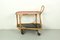 Bamboo Bar Cart Tea Trolley with Black and Red Shelf, 1940s, Image 6